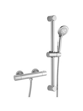 RAK Round Exposed Thermostatic Bar Valve Shower Kit Chrome