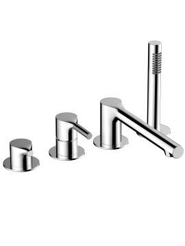 RAK Sorrento Deck Mounted Bath Shower Mixer 4 Tap Hole Chrome