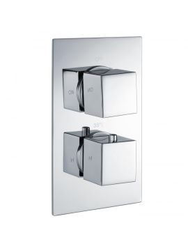 RAK Square Single Outlet 2 Handle Concealed Thermostatic Valve Chrome