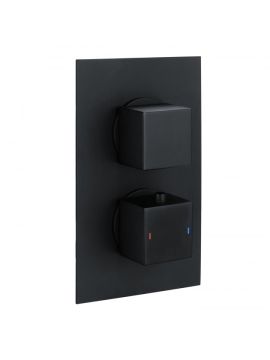 RAK Square Dual Outlet 2 Handle Concealed Thermostatic Valve Black