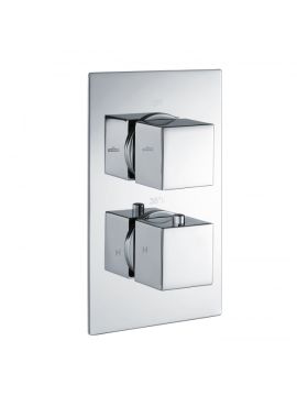 RAK Square Dual Outlet 2 Handle Concealed Thermostatic Valve Chrome