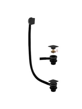 RAK Square Bath Waste Click Clack Black