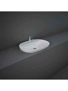 RAK Variant Elongated Oval Drop In Washbasin 600 with 1 Tap hole