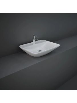 RAK Variant Rectangular Countertop Washbasin 550 with 1 Tap hole