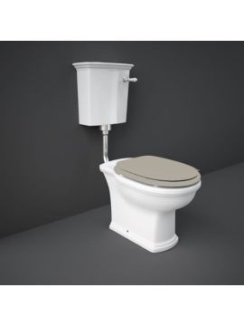 RAK Washington Close Coupled Toilet with Lever, Open Back with Cappuccino Wooden Soft Close Seat