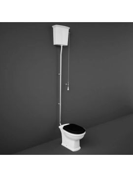 RAK Washington High Level Toilet with Black Wooden Soft Close Seat