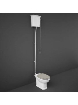 RAK Washington High Level Toilet with Cappuccino Wooden Soft Close Seat