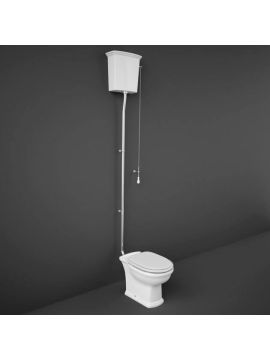 RAK Washington High Level Toilet with White Wooden Soft Close Seat