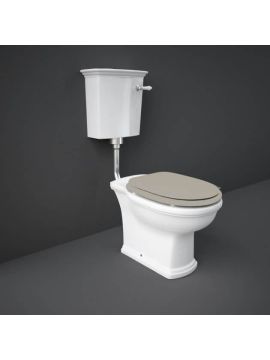 RAK Washington Low Level Toilet with Cappuccino Wooden Soft Close Seat
