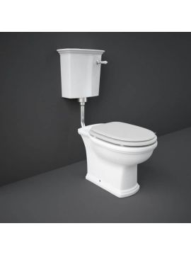 RAK Washington Low Level Toilet with White Wooden Soft Close Seat
