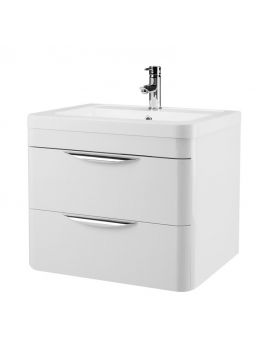 Perugia Double Drawer Wall Hung Vanity Unit & Basin 600mm