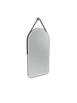 Tavistock Alderbury Arch Illuminated Mirror With Black Strap - 400mm x 800mm - Chrome