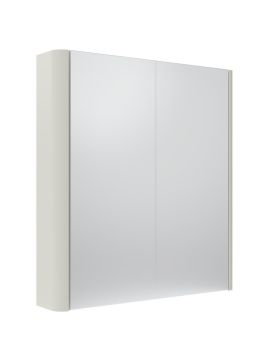 Tavistock Compass Non-Illuminated Double Door Mirror Cabinet - 600mm x 650mm - Gloss White