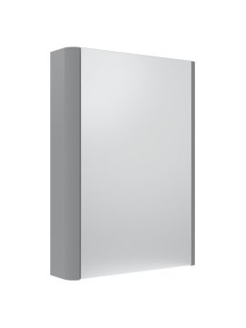 Tavistock Compass Non-Illuminated Single Door Mirror Cabinet - 475mm x 650mm - Light Grey
