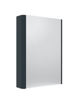 Tavistock Compass Non-Illuminated Single Door Mirror Cabinet - 475mm x 650mm - Oxford Blue