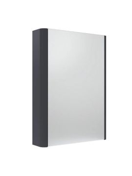 Tavistock Compass Non-Illuminated Single Door Mirror Cabinet - 475mm x 650mm - Storm Grey