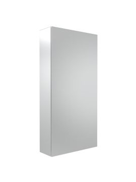 Tavistock Kew Non-Illuminated Single Door Mirror Cabinet - 400mm x 800mm - Aluminium