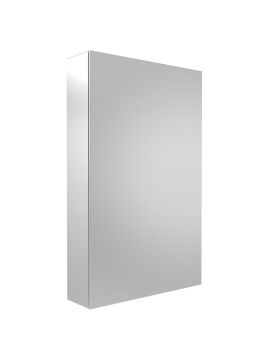 Tavistock Kew Non-Illuminated Single Door Mirror Cabinet - 500mm x 800mm - Aluminium