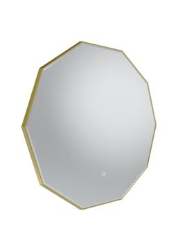 Tavistock Oxygen Decagon Illuminated Mirror - 800mm x 800mm - Brushed Brass