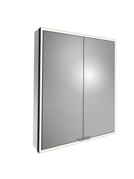 Tavistock Portrait Double Door Illuminated Mirror Cabinet - 800mm x 700mm - Black