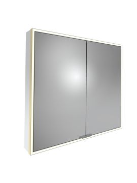 Tavistock Portrait Double Door Illuminated Mirror Cabinet - 800mm x 700mm - Brushed Brass