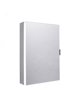 Tavistock Slide Single Door Illuminated Mirror Cabinet - 500mm x 700mm - Aluminium