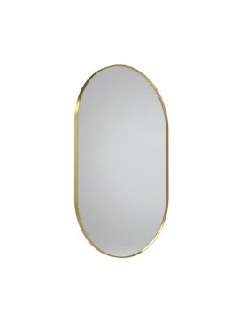 Tavistock Verge Pill Non-illuminated Mirror - 500mm x 800mm - Brushed Brass