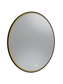 Tavistock Zephyr Circular Illuminated Mirror - 800mm x 800mm - Black and Brass