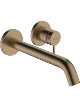 Hansgrohe Tecturis S Single Lever Basin Mixer Tap Concealed Installation Wall-Mounted EcoSmart+ with Spout 22.5 cm Brushed Bronze
