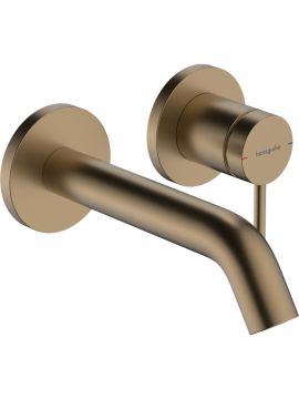 Hansgrohe Tecturis S Single Lever Basin Mixer Tap Concealed Installation wall-Mounted EcoSmart+ with Spout 16.5 cm Brushed Bronze