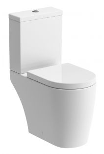 Savai Rimless D-Shaped Open Back Close Coupled Toilet