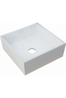 Faga Resin Square Counter Top Basin 0TH White 426mm