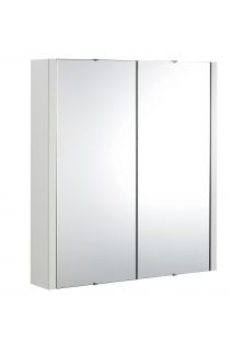 Deruta Double Door Wall Hung Mirror Cabinet 650 x 617 x 110mm Gloss White