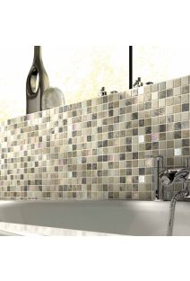 Emperador Cream Glass & Stone Mosaic Wall Tile 300 x 300mm