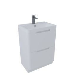 Nisa Floor Standing Two Drawer Vanity Unit with Polymarble Basin 600mm ...